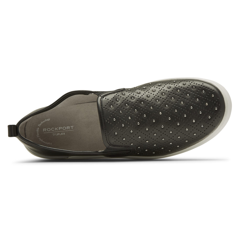 Rockport Slip-On For Womens Black - truFLEX Parissa Studded Gore - BM8312905